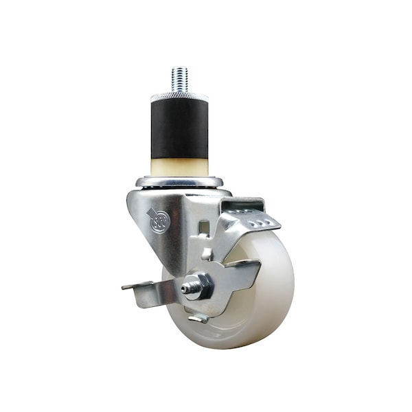 3'' SS Nylon Swivel 1-7/8'' Expanding Stem Caster with Brake